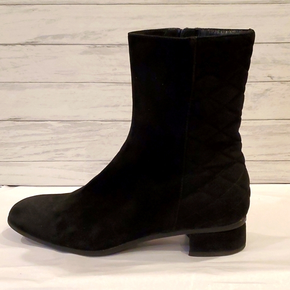 Aquatalia | Lilli Quilted Black Suede Boot | Sz 7 - Picture 3 of 14